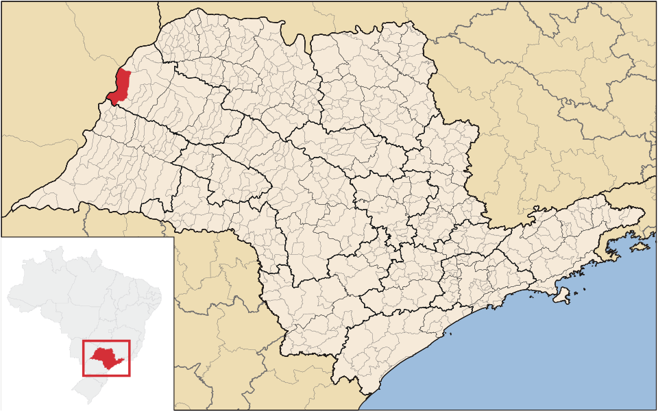 Mapa de localização de Castilho em SP