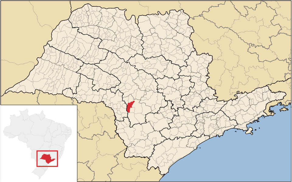 Mapa de localização de Cerqueira César em SP