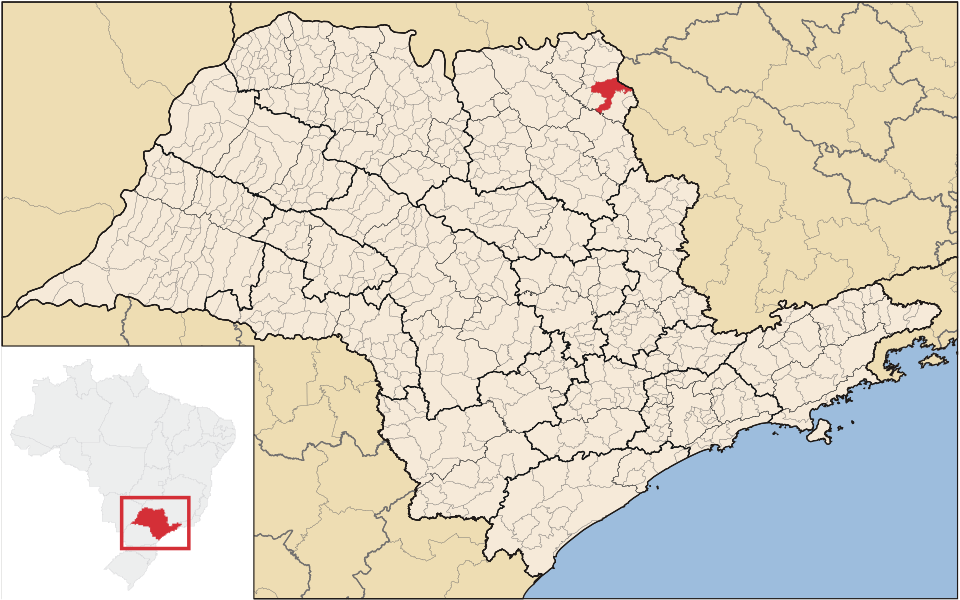 Mapa de localização de Franca em SP