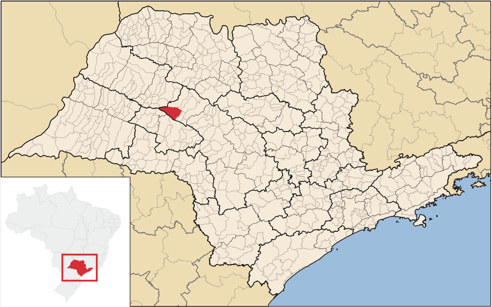 Mapa de localização de Getulina em SP