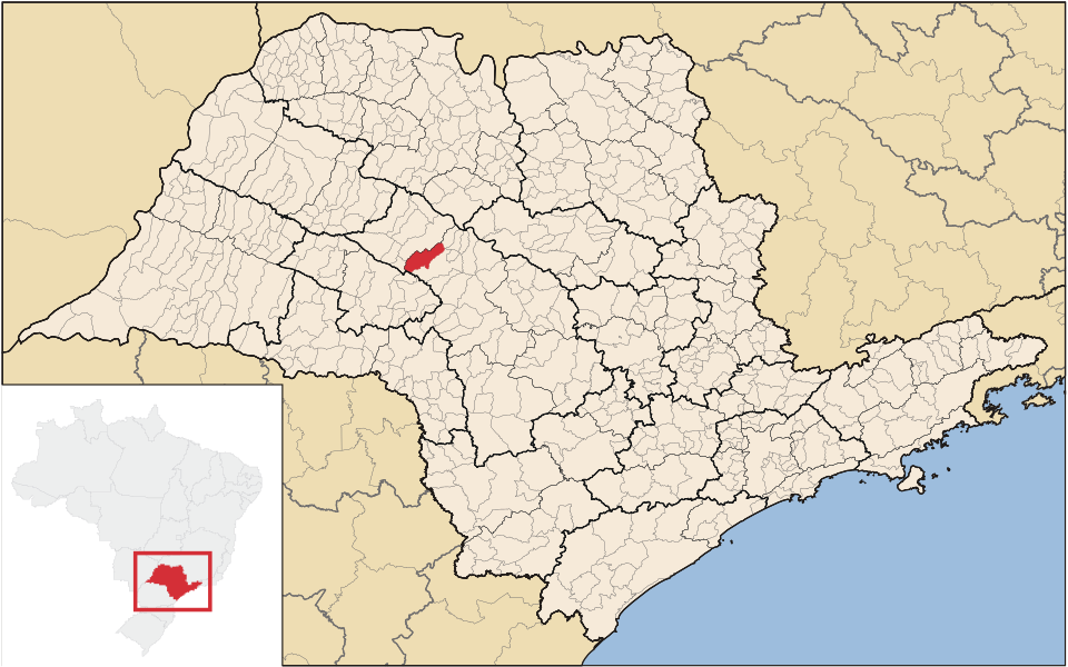 Mapa de localização de Guarantã em SP