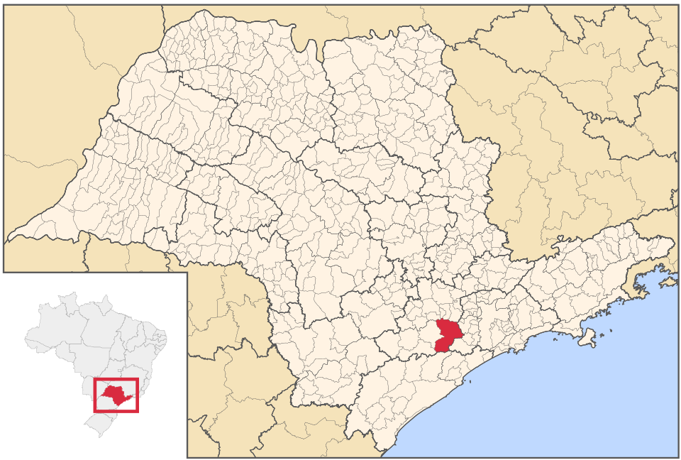 Mapa de localização de Ibiúna em SP