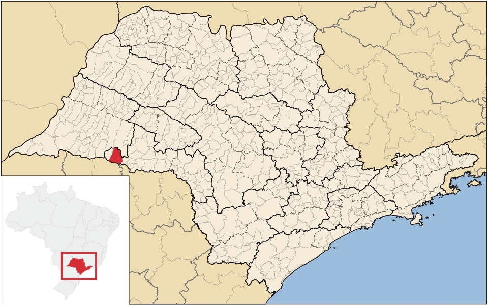 Mapa de localização de Iepê em SP