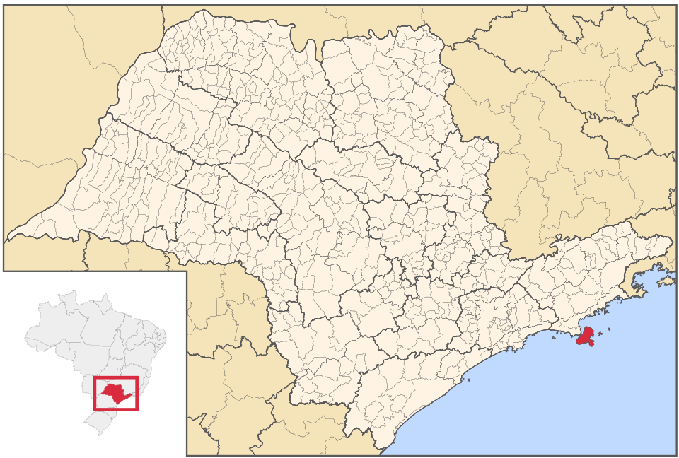 Mapa de localização de Ilhabela em SP