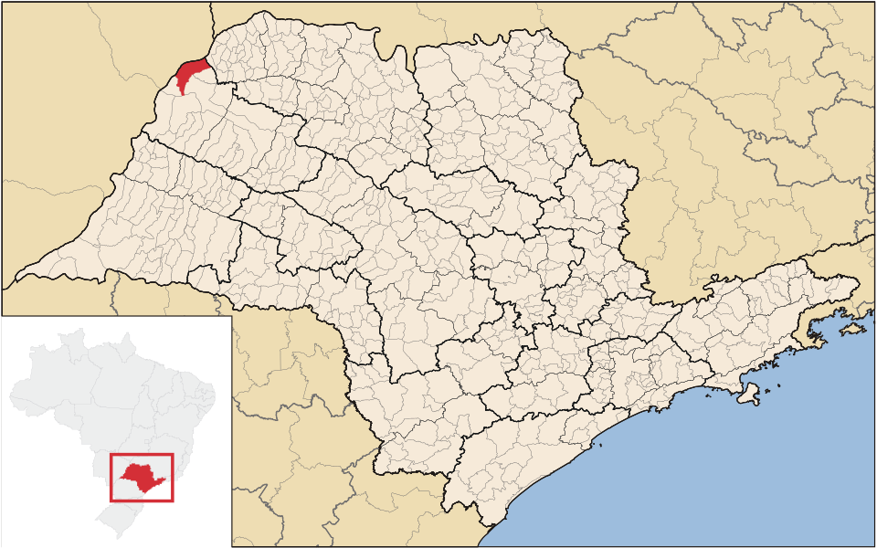Mapa de localização de Ilha Solteira em SP