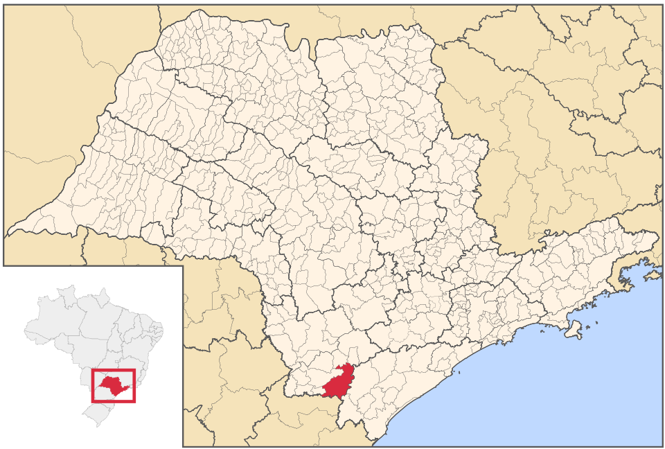 Mapa de localização de Iporanga em SP
