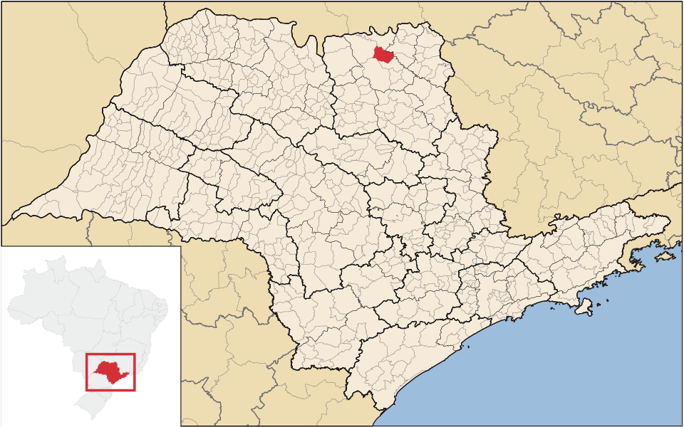 Mapa de localização de Ipuã em SP