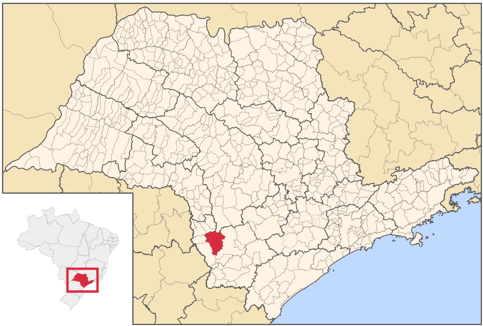 Mapa de localização de Itaberá em SP