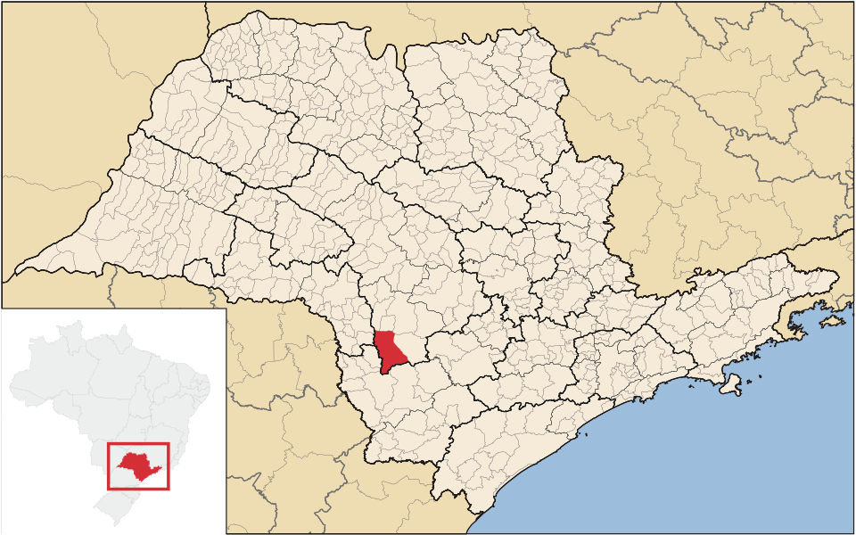 Mapa de localização de Itaí em SP