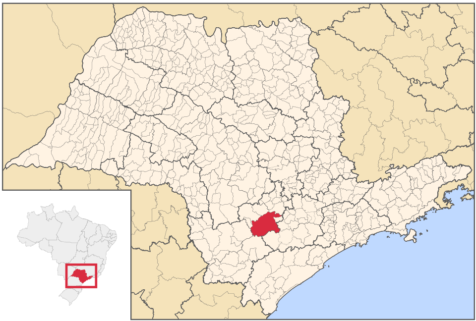 Mapa de localização de Itapetininga em SP
