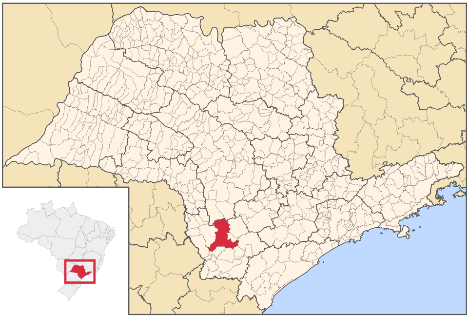Mapa de localização de Itapeva em SP