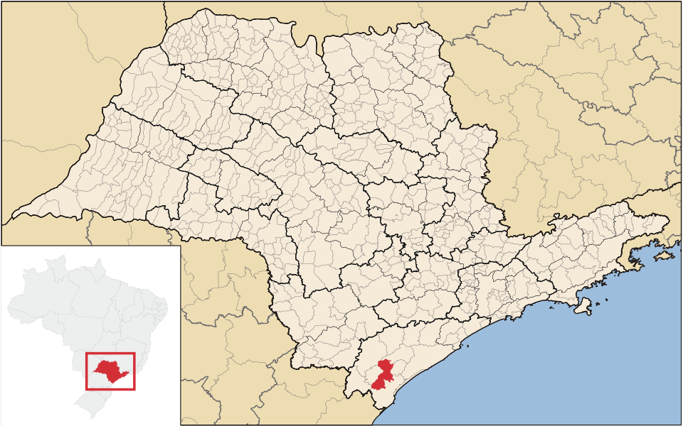Mapa de localização de Jacupiranga em SP