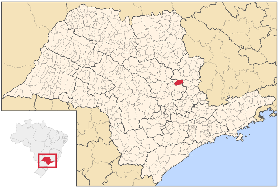Mapa de localização de Leme em SP