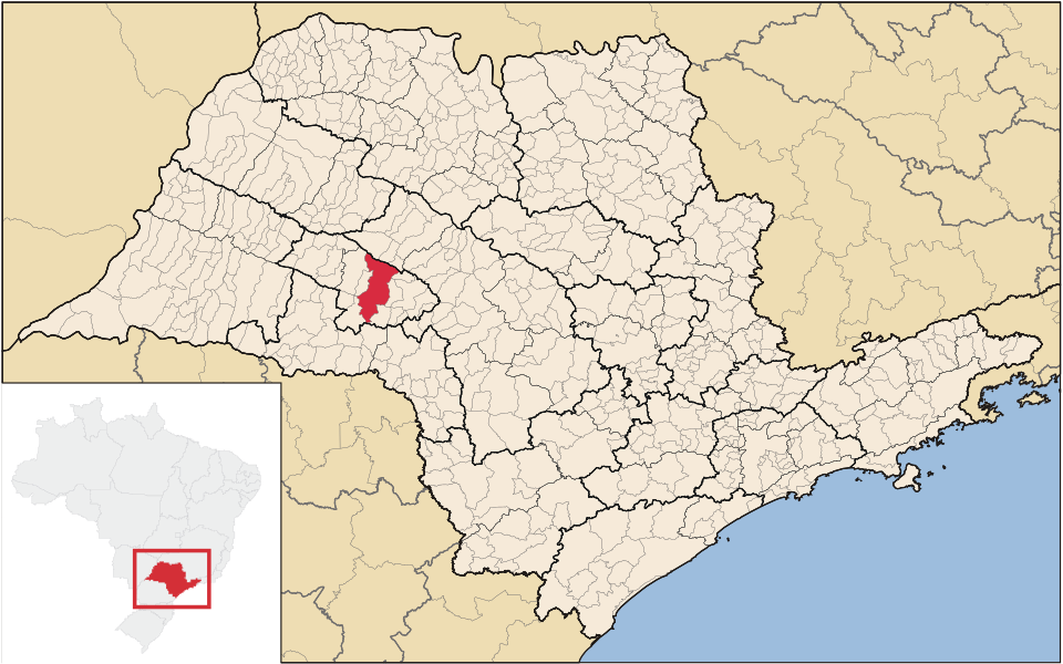 Mapa de localização de Marília em SP