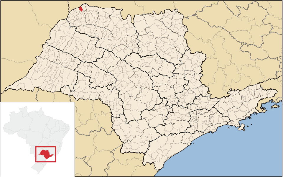 Mapa de localização de Mesópolis em SP