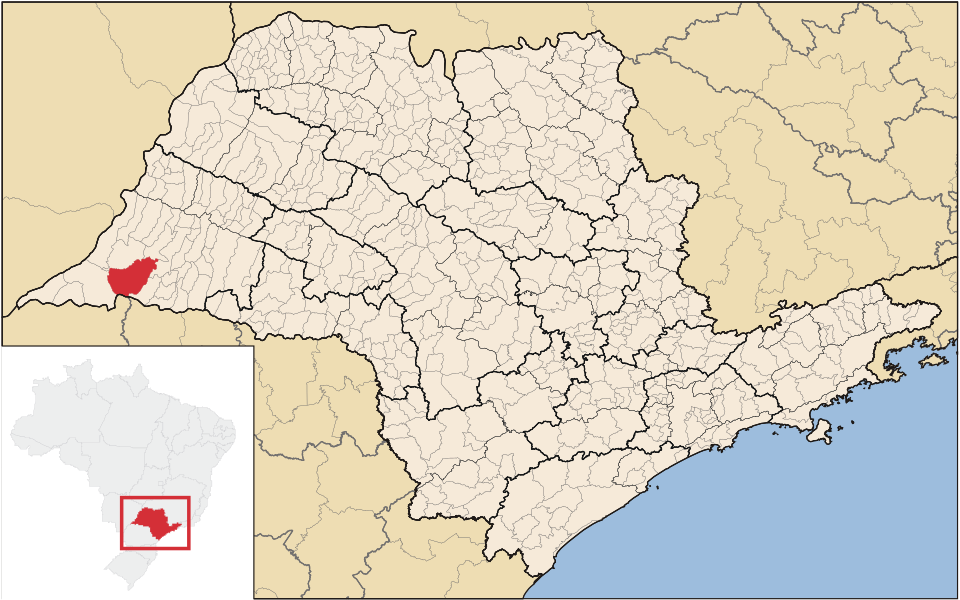 Mapa de localização de Mirante do Paranapanema em SP
