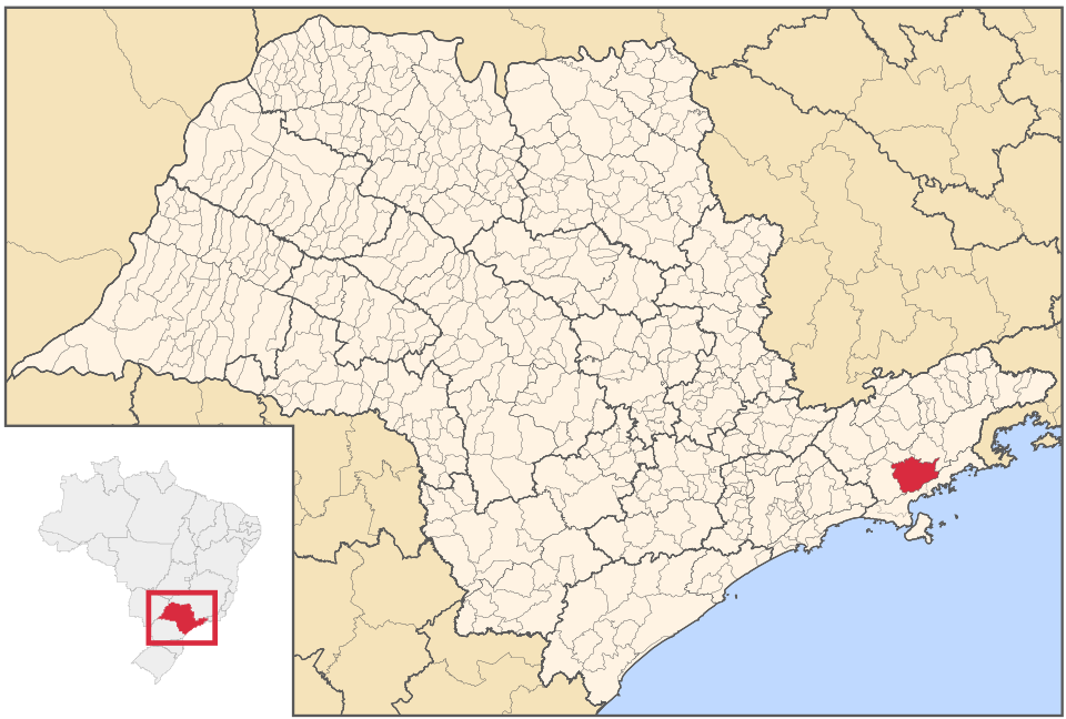 Mapa de localização de Natividade da Serra em SP