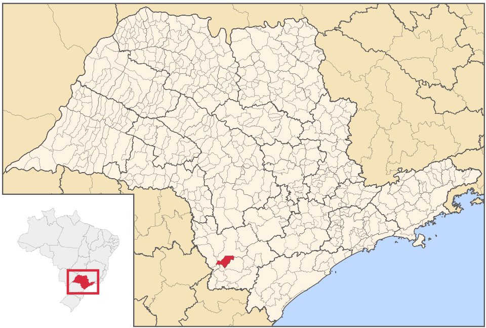 Mapa de localização de Nova Campina em SP