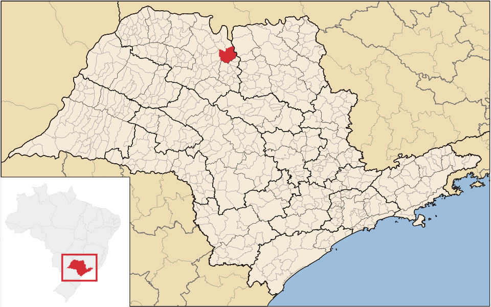 Mapa de localização de Olímpia em SP