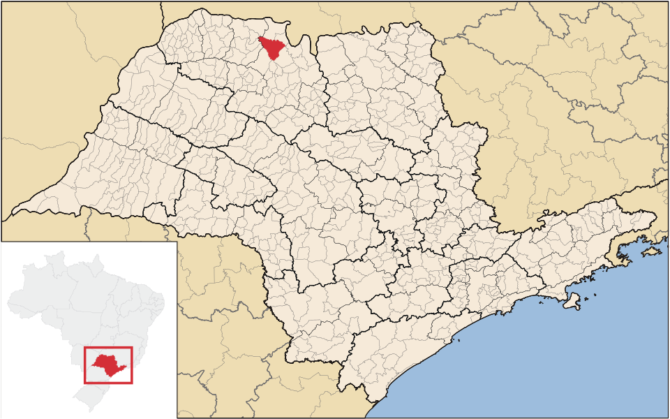 Mapa de localização de Palestina em SP