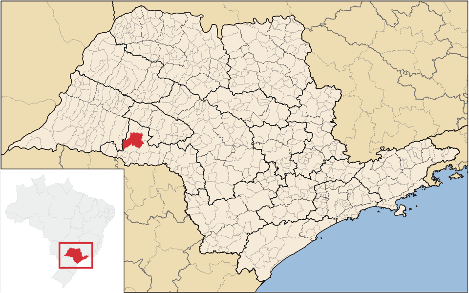 Mapa de localização de Paraguaçu Paulista em SP