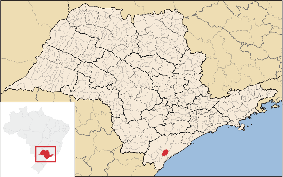 Mapa de localização de Pariquera-Açu em SP