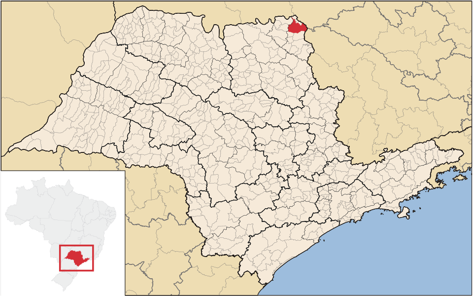 Mapa de localização de Pedregulho em SP