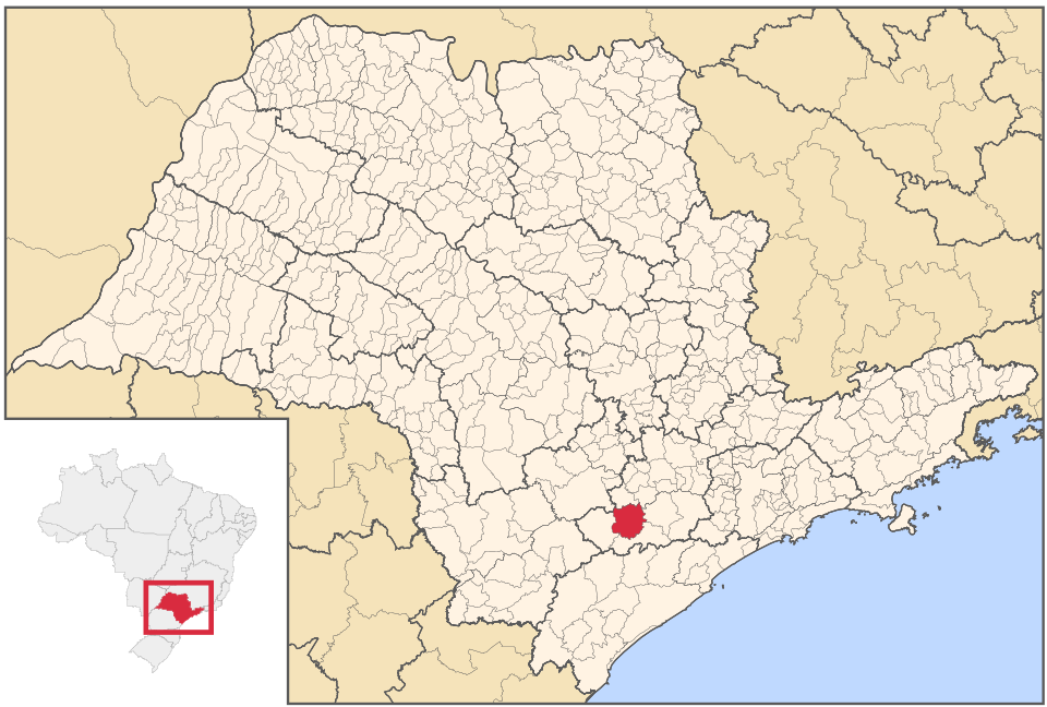 Mapa de localização de Pilar do Sul em SP