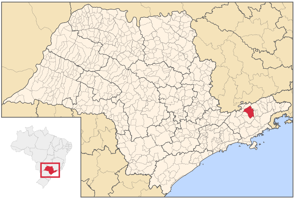 Mapa de localização de Pindamonhangaba em SP