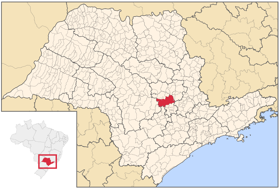 Mapa de localização de Piracicaba em SP