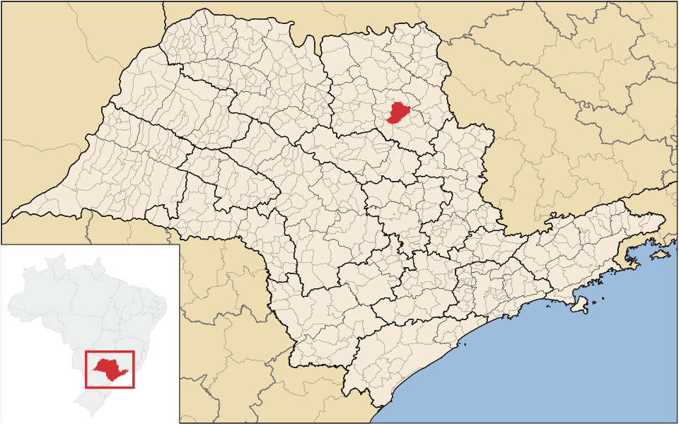 Mapa de localização de Ribeirão Preto em SP