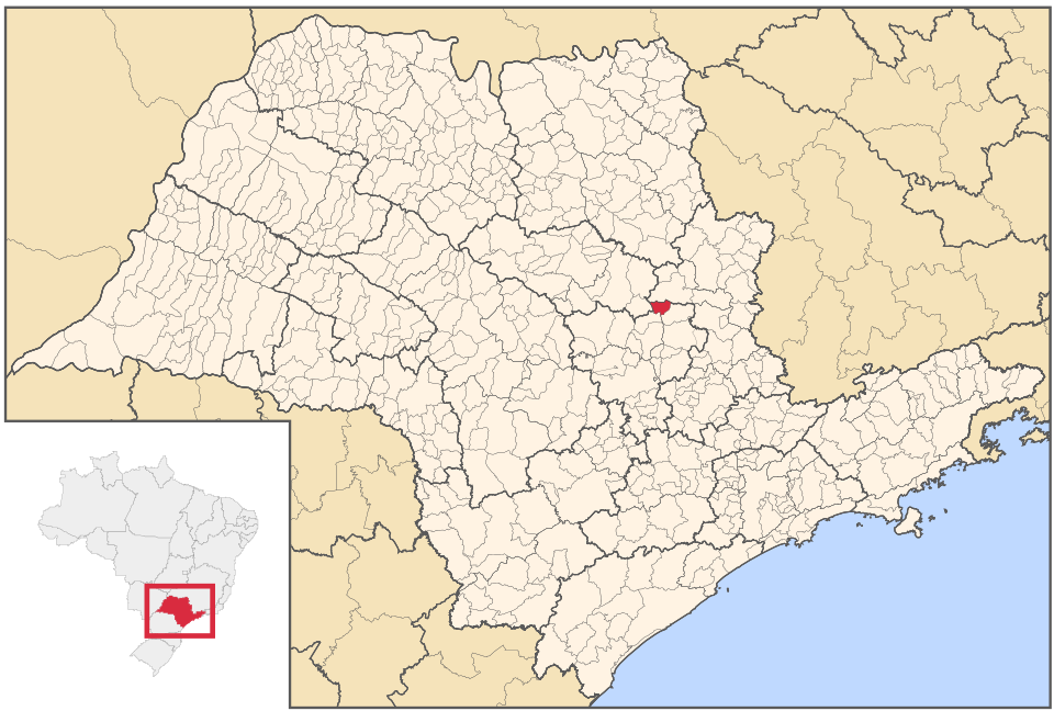 Mapa de localização de Santa Cruz da Conceição em SP