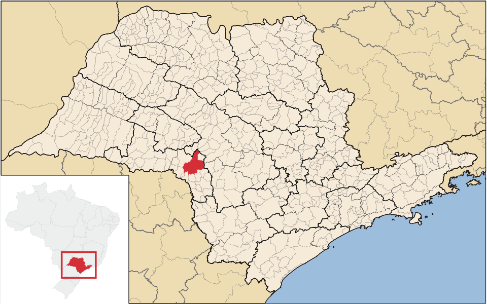 Mapa de localização de Santa Cruz do Rio Pardo em SP