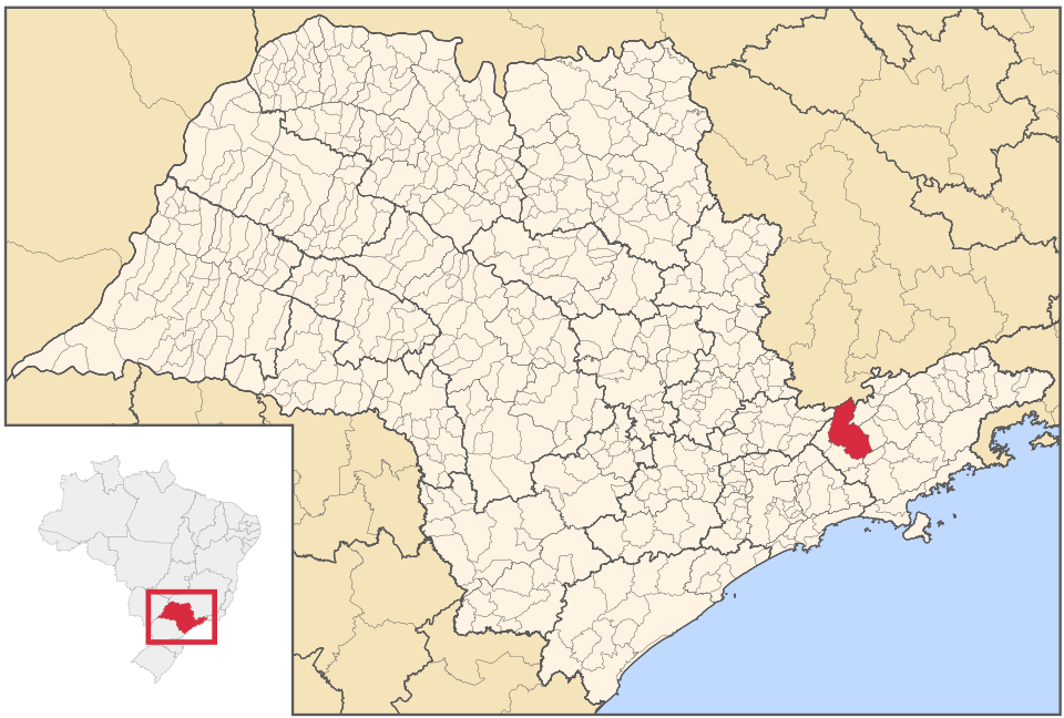 Mapa de localização de São José dos Campos em SP