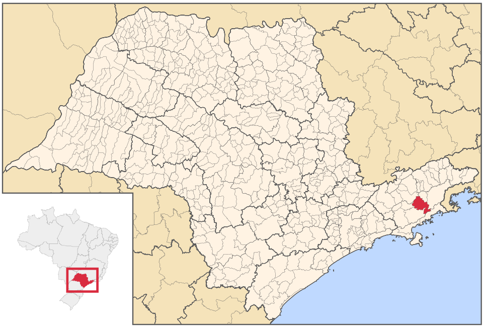 Mapa de localização de São Luiz do Paraitinga em SP