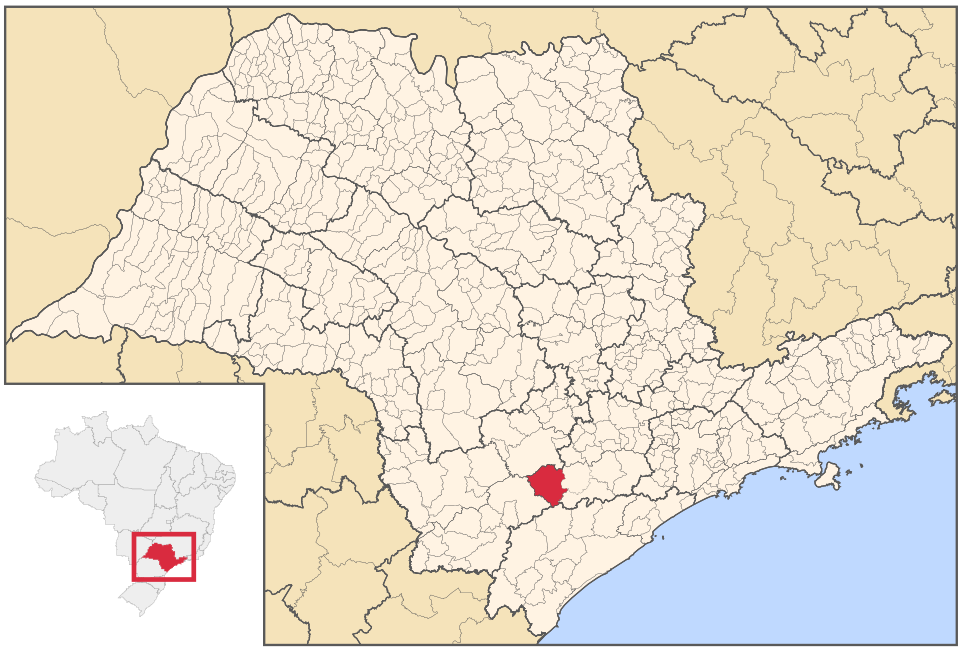 Mapa de localização de São Miguel Arcanjo em SP