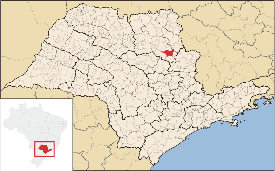 Mapa de localização de São Simão em SP