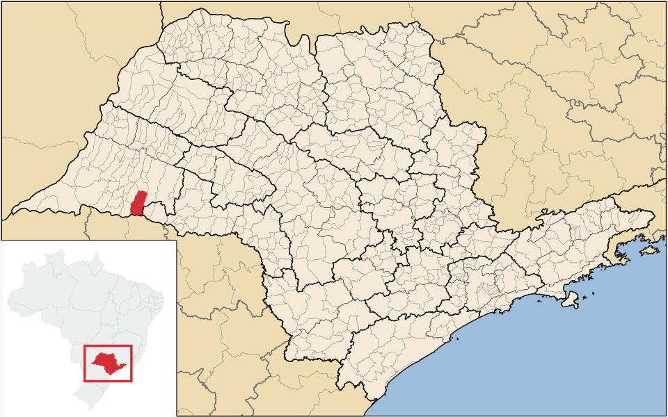 Mapa de localização de Taciba em SP