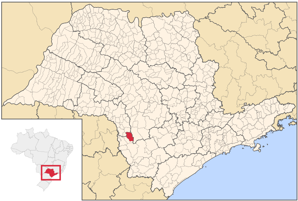 Mapa de localização de Taquarituba em SP