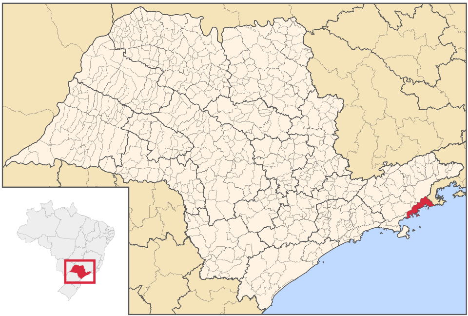 Mapa de localização de Ubatuba em SP