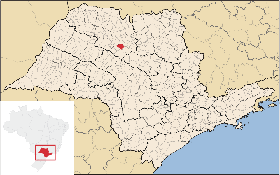 Mapa de localização de Urupês em SP