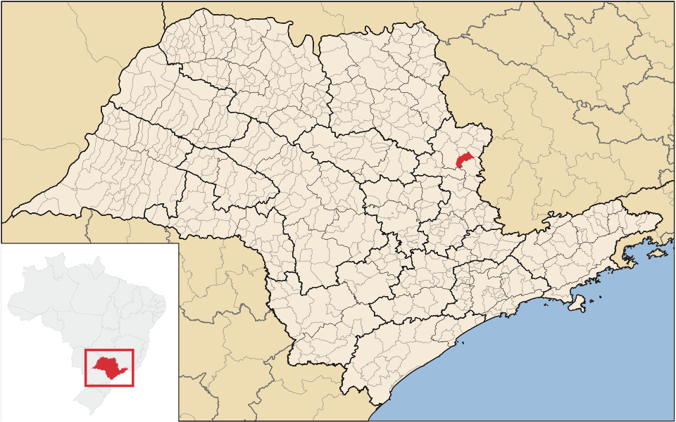 Mapa de localização de Vargem Grande do Sul em SP