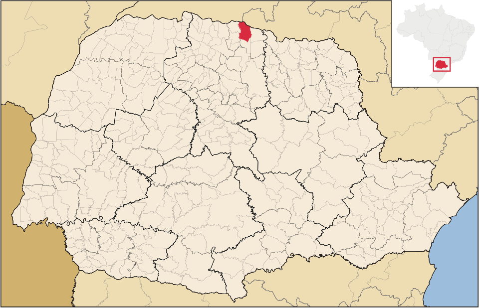 Mapa de localização de Alvorada do Sul em PR
