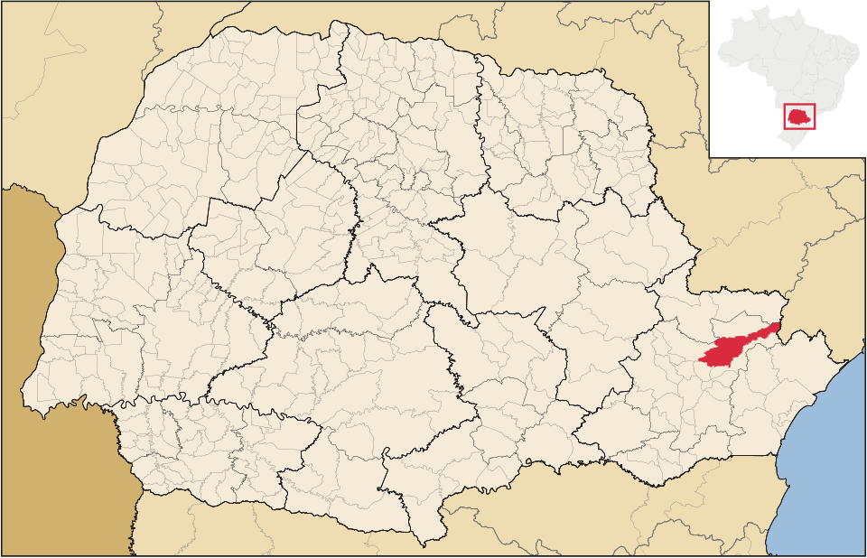 Mapa de localização de Bocaiúva do Sul em PR