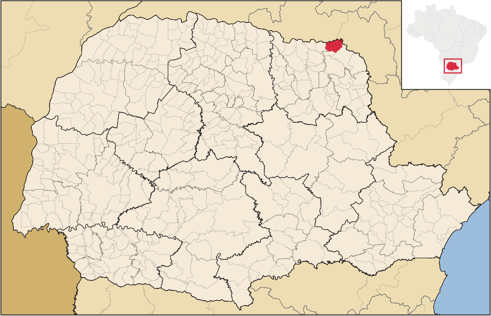 Mapa de localização de Cambará em PR