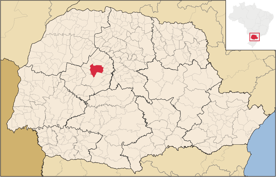 Mapa de localização de Campo Mourão em PR