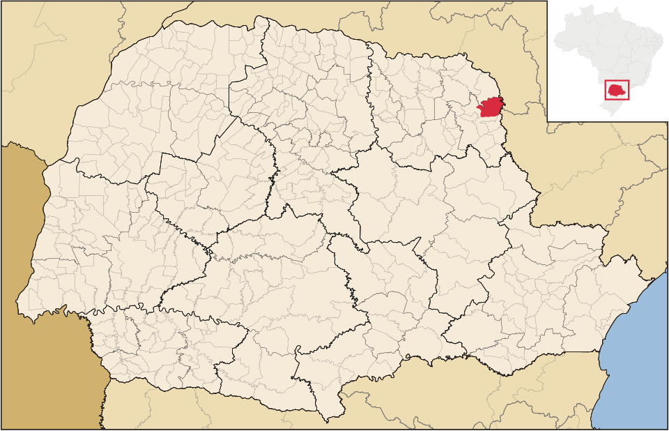 Mapa de localização de Carlópolis em PR