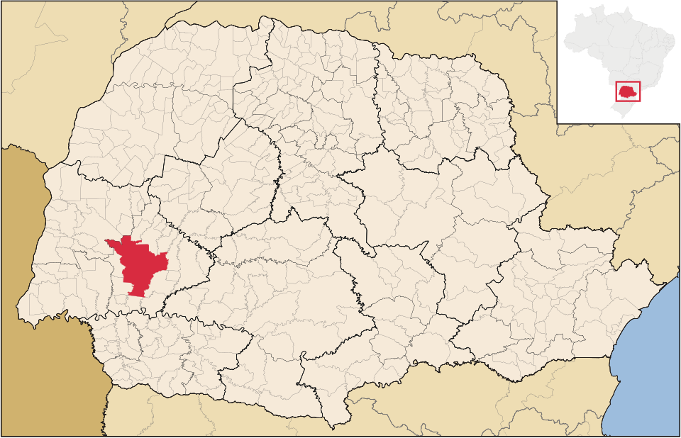 Mapa de localização de Cascavel em PR