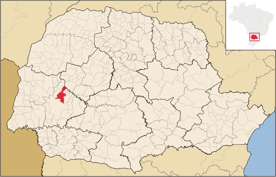 Mapa de localização de Corbélia em PR