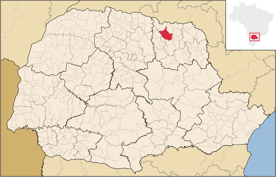 Mapa de localização de Cornélio Procópio em PR